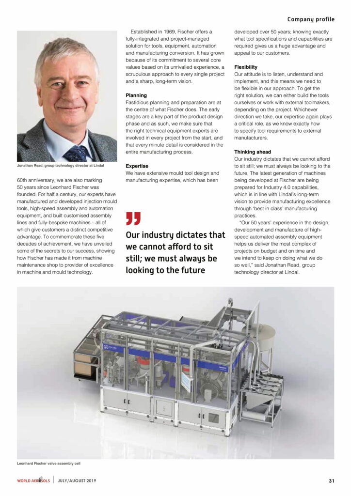 Leonhard Fischer looks back on 50 years of manufacturing excellence